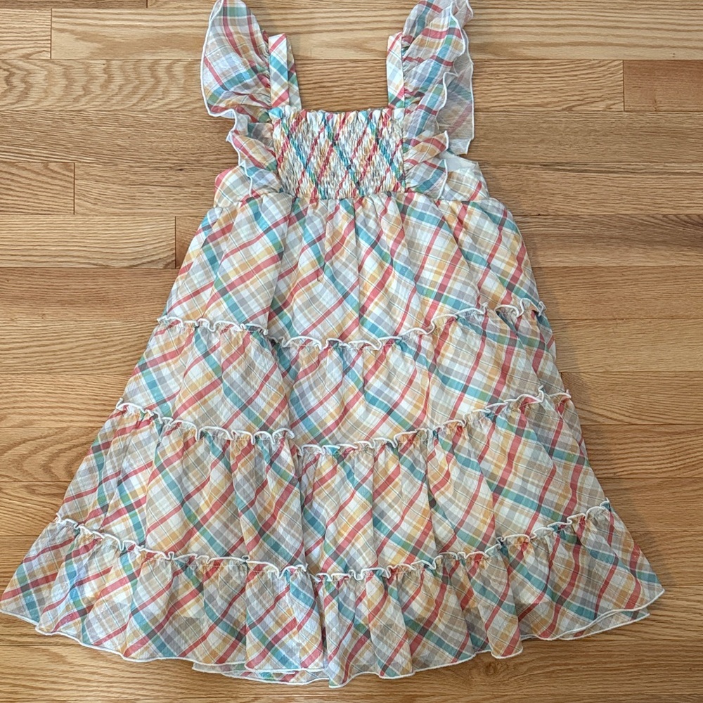 Cheeky Plum Colorful Plaid Ruffle Dress